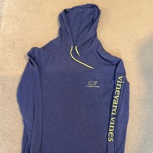 Vineyard Vines Navy Hoodie with Lime Details